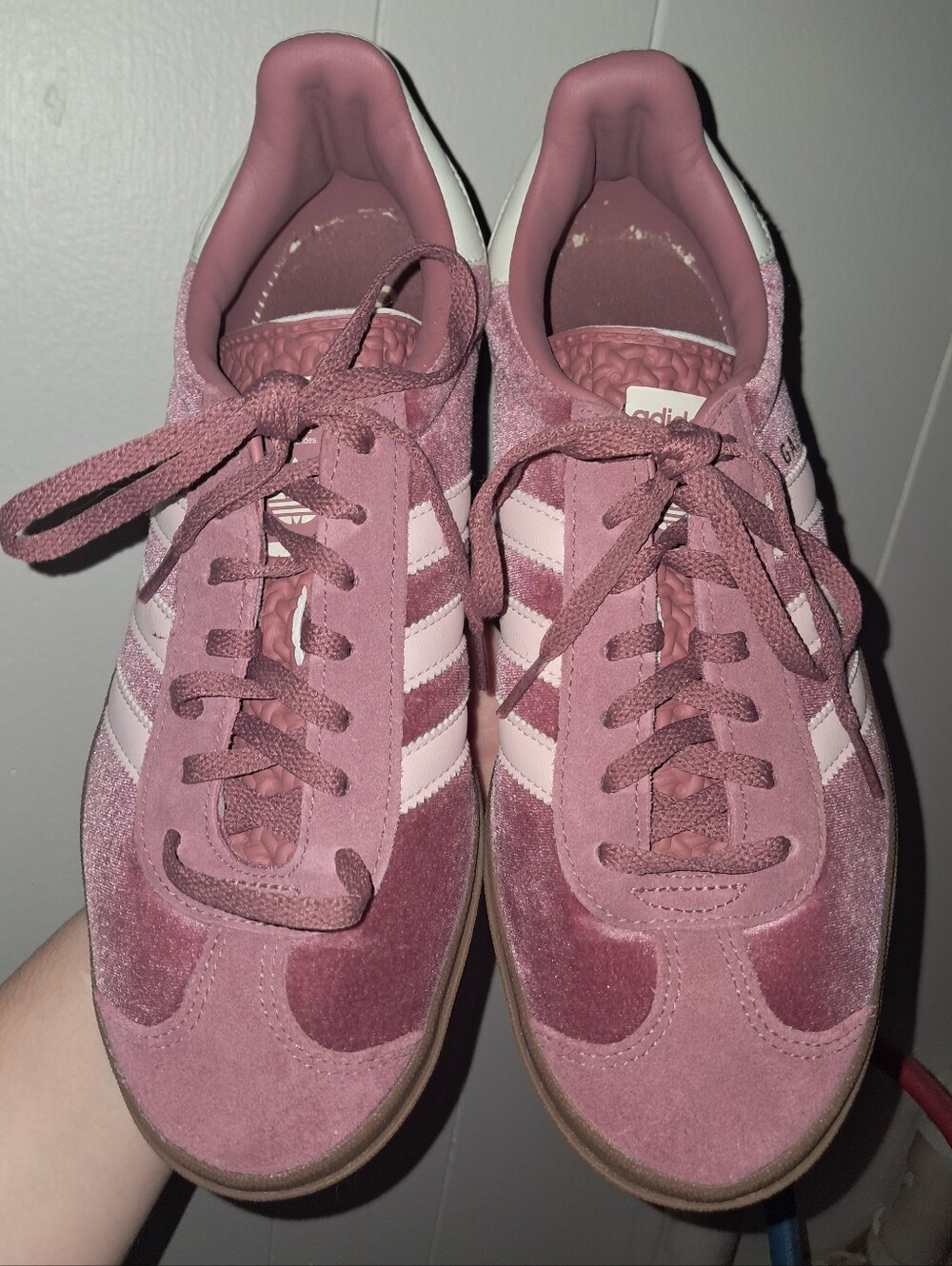 Adidas Gazelle Women's Rose Pink Suede Sneakers with Gum Platform Sole - Picture 5 of 8